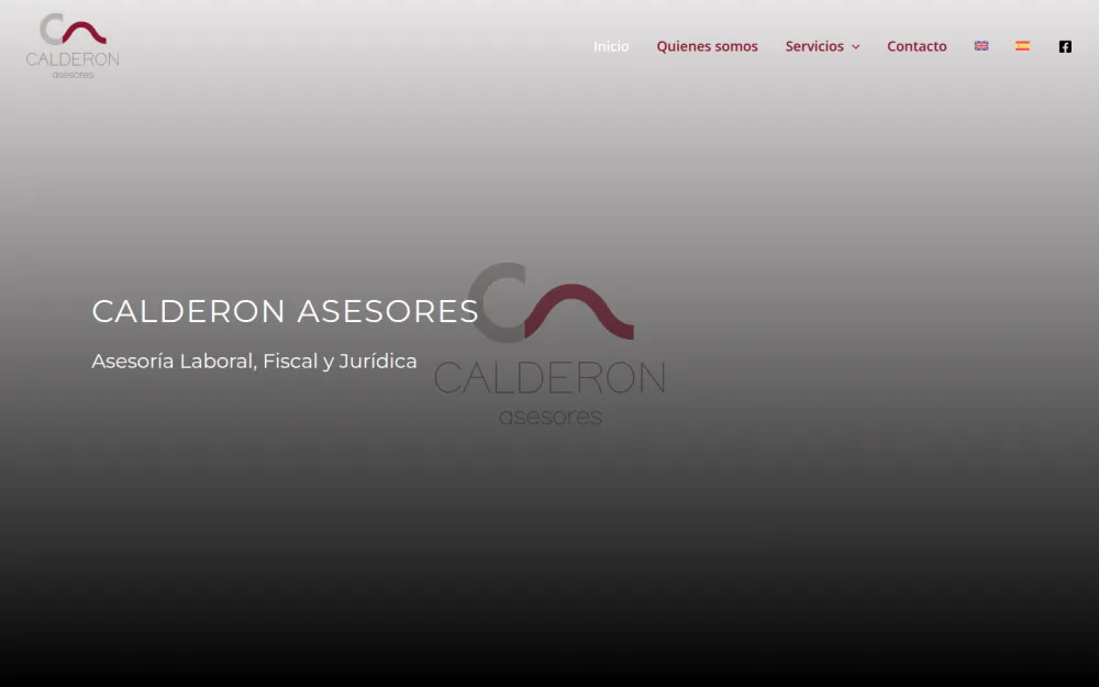Portada de la web de Calderón Asesores, asesoría laboral, fiscal y jurídica