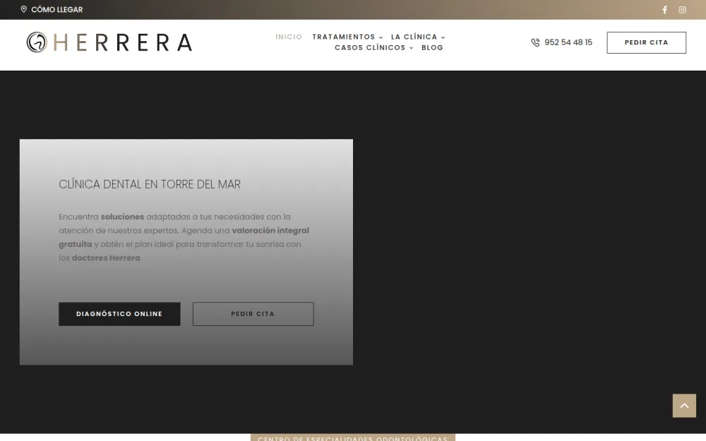 Portada de la web de Clínica Dental Herrera