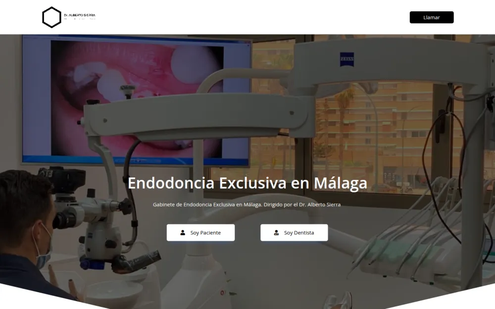Portada de la web de Endodoncia Málaga, del Dr. Alberto Sierra