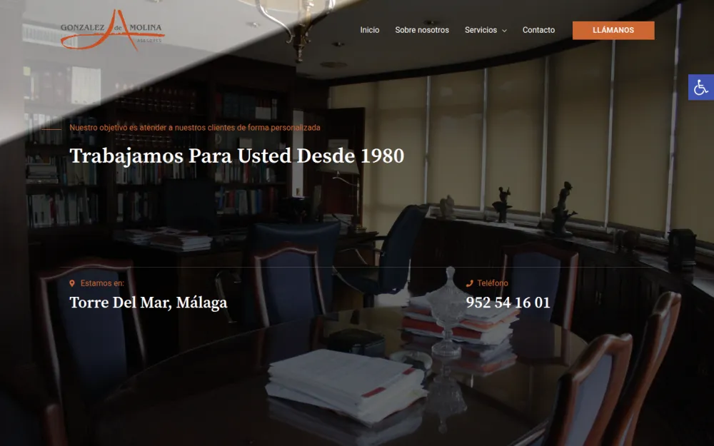 Portada de la web de González de Molina Asesores