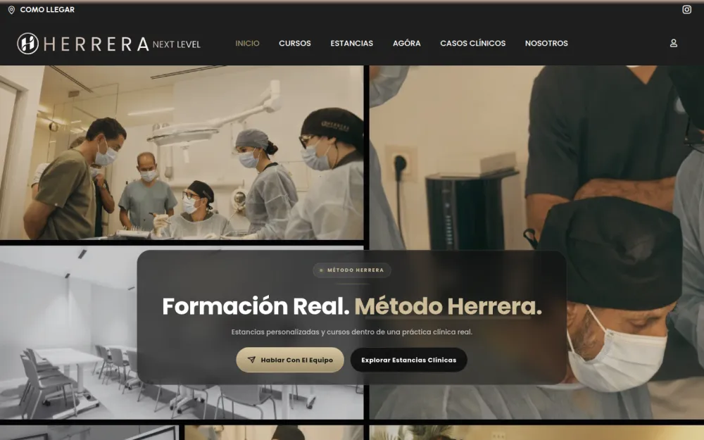 Portada de la web de Herrera Next Level, formación odontológica