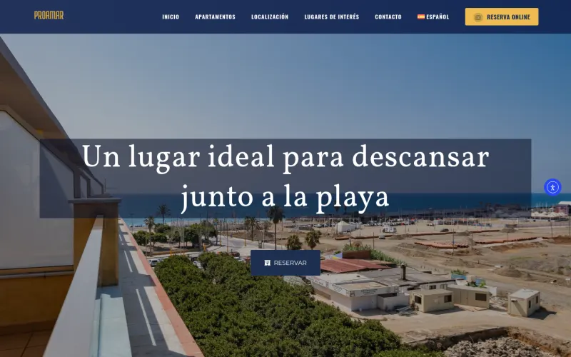 Portada de la web de Apartamentos Proamar