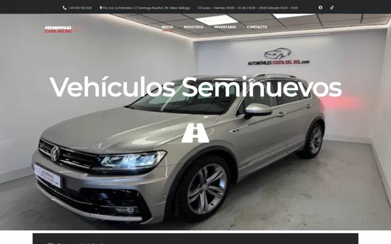 Portada de la web de Automóviles Costa del Sol