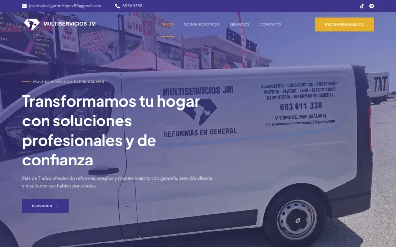 Portada de la web de Multiservicios JM