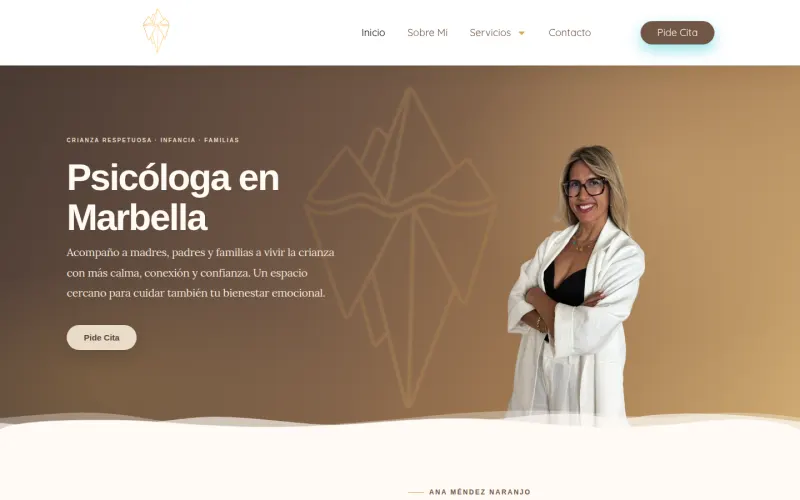 Portada de la web de Ana Méndez Naranjo