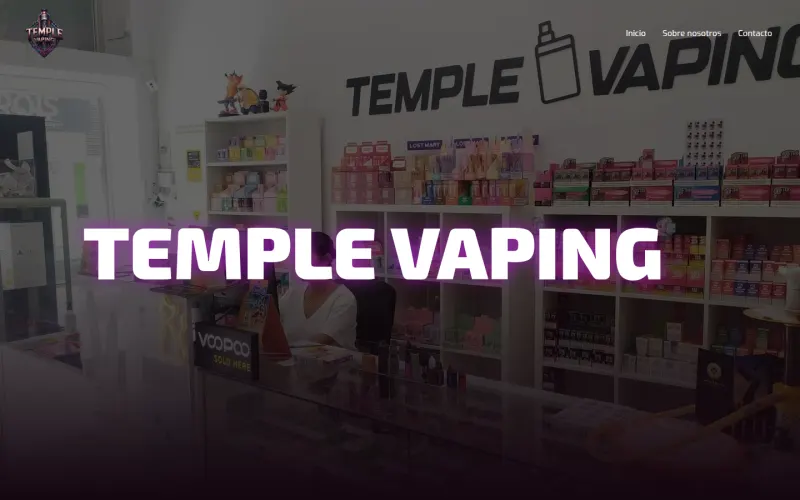 Portada de la web de Temple Vaping